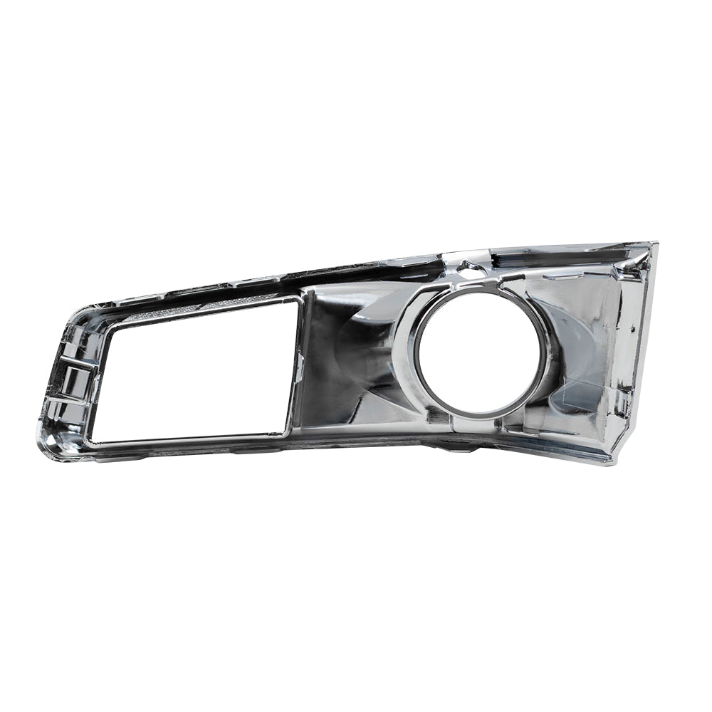 Brock Replacement Driver and Passenger Set Chrome Fog Light Bezels Compatible with 2008-2015 CTS with HID Headlights