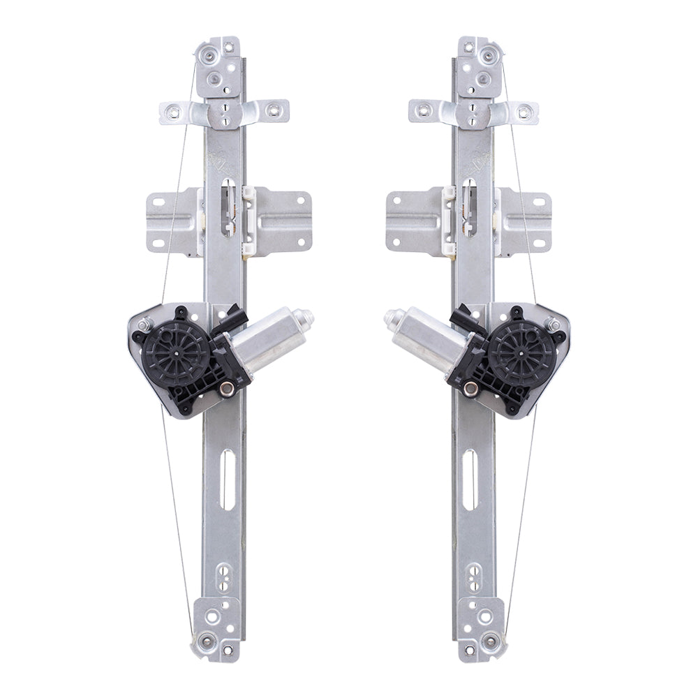 Brock Replacement Front Driver and Passenger Side Power Window Regulator with Motor-2 Pin Connector without One Touch Set Compatible with 07-12 Acadia