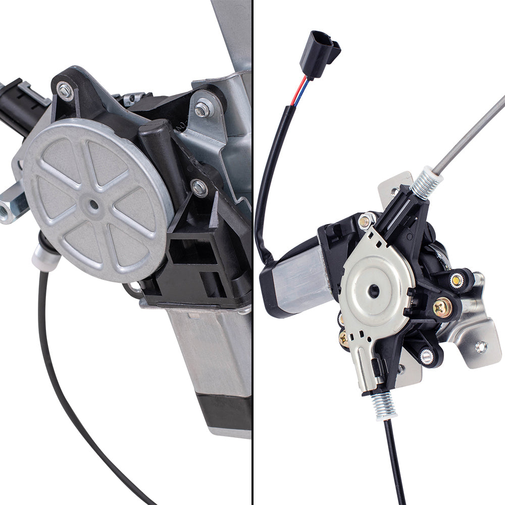 Brock Aftermarket Replacement Front and Rear Driver Left Power Window Regulators Set with Motor Compatible with 2003-2009 Hummer H2