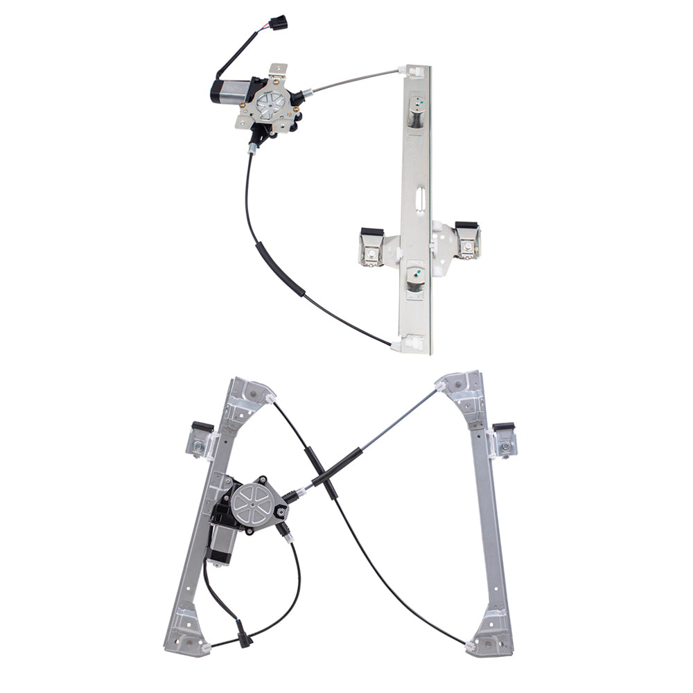 Brock Aftermarket Replacement Front and Rear Passenger Right Power Window Regulators Set with Motor Compatible with 2003-2009 Hummer H2