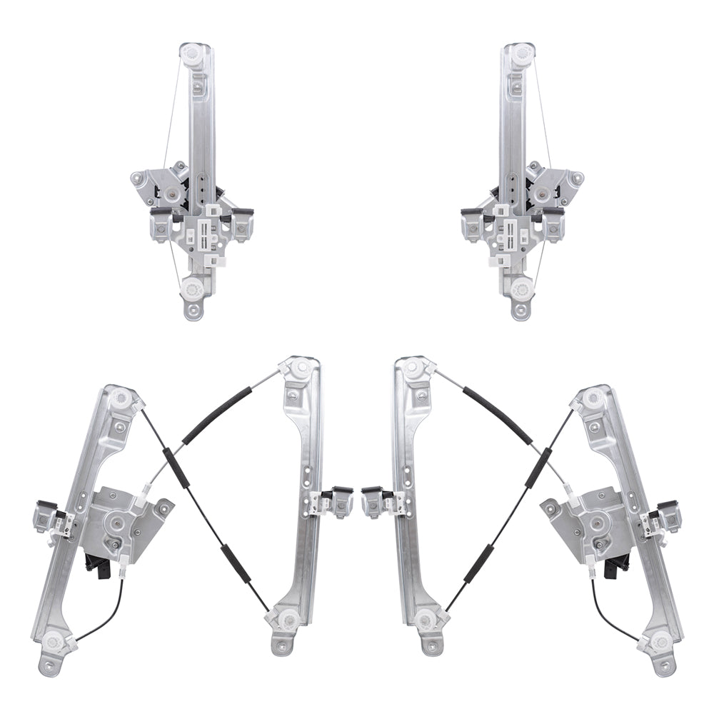 Brock Aftermarket Replacement Driver Left Passenger Right Power Window Regulator Set with Motor 4 Piece Set Compatible with 2010-2012 Cadillac SRX