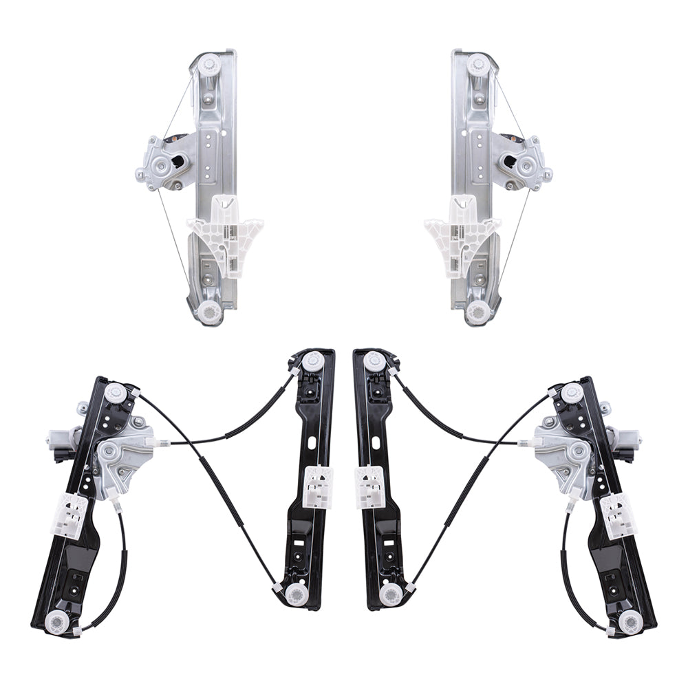Brock Aftermarket Replacement Driver Left Passenger Right Power Window Regulator with Motor 4 Piece Set Compatible with 2012-2013 Buick Verano