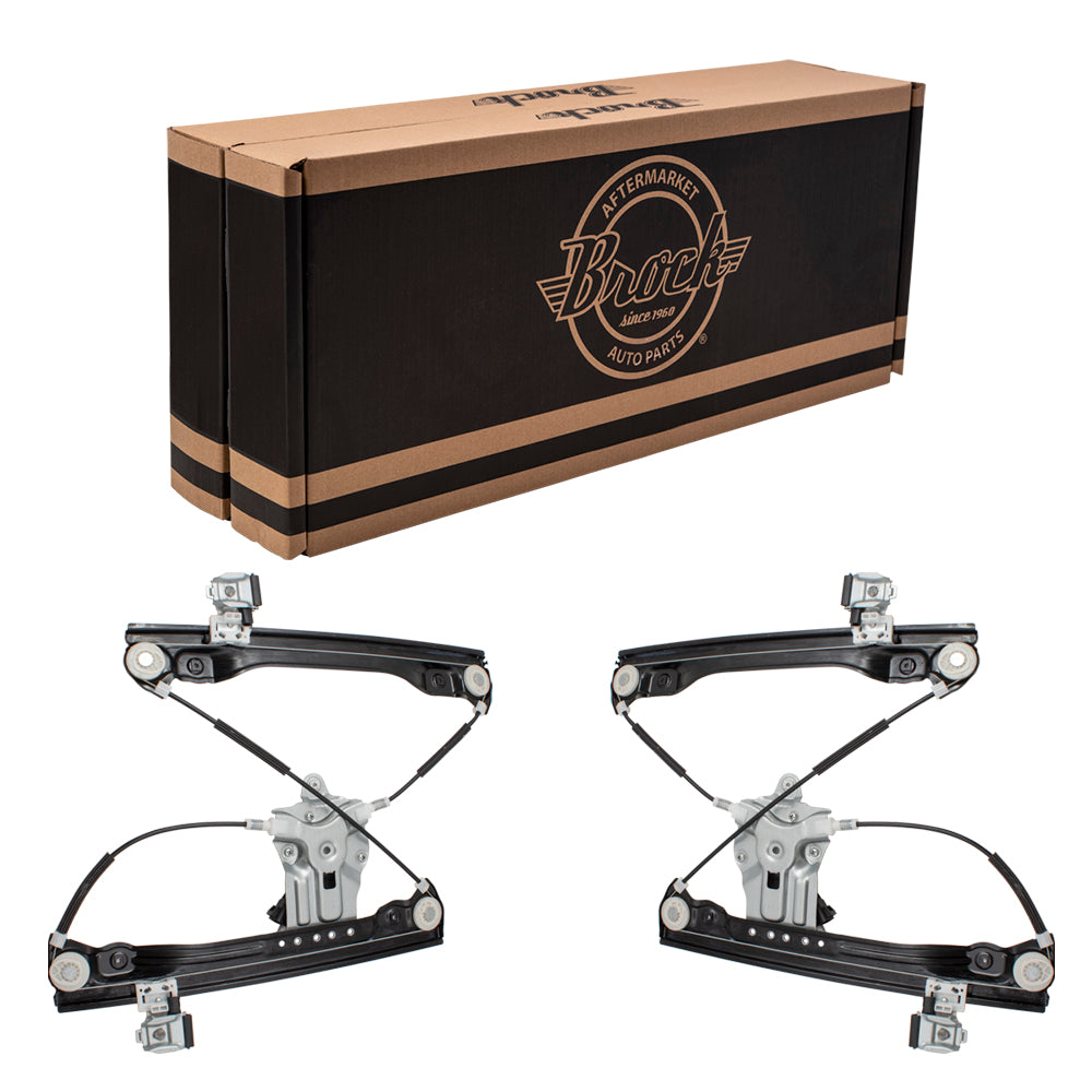 Brock Replacement Set Front Power Window Regulators with Lift Motors Compatible with 2011-2012 Cruze 95226746