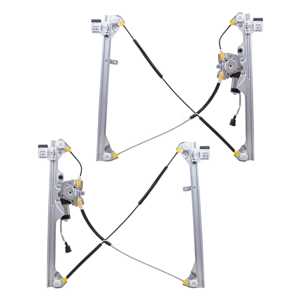 Brock Replacement Set Front Power Window Regulators with Lift Motors Compatible with 19120846 19120847