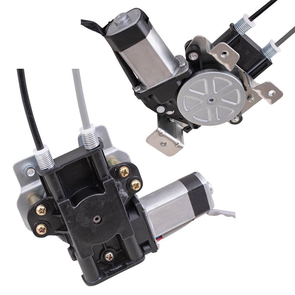 Brock Replacement Front and Rear Driver Side Power Window Regulators with Motor Compatible with 1997-2003 Grand Prix Sedan