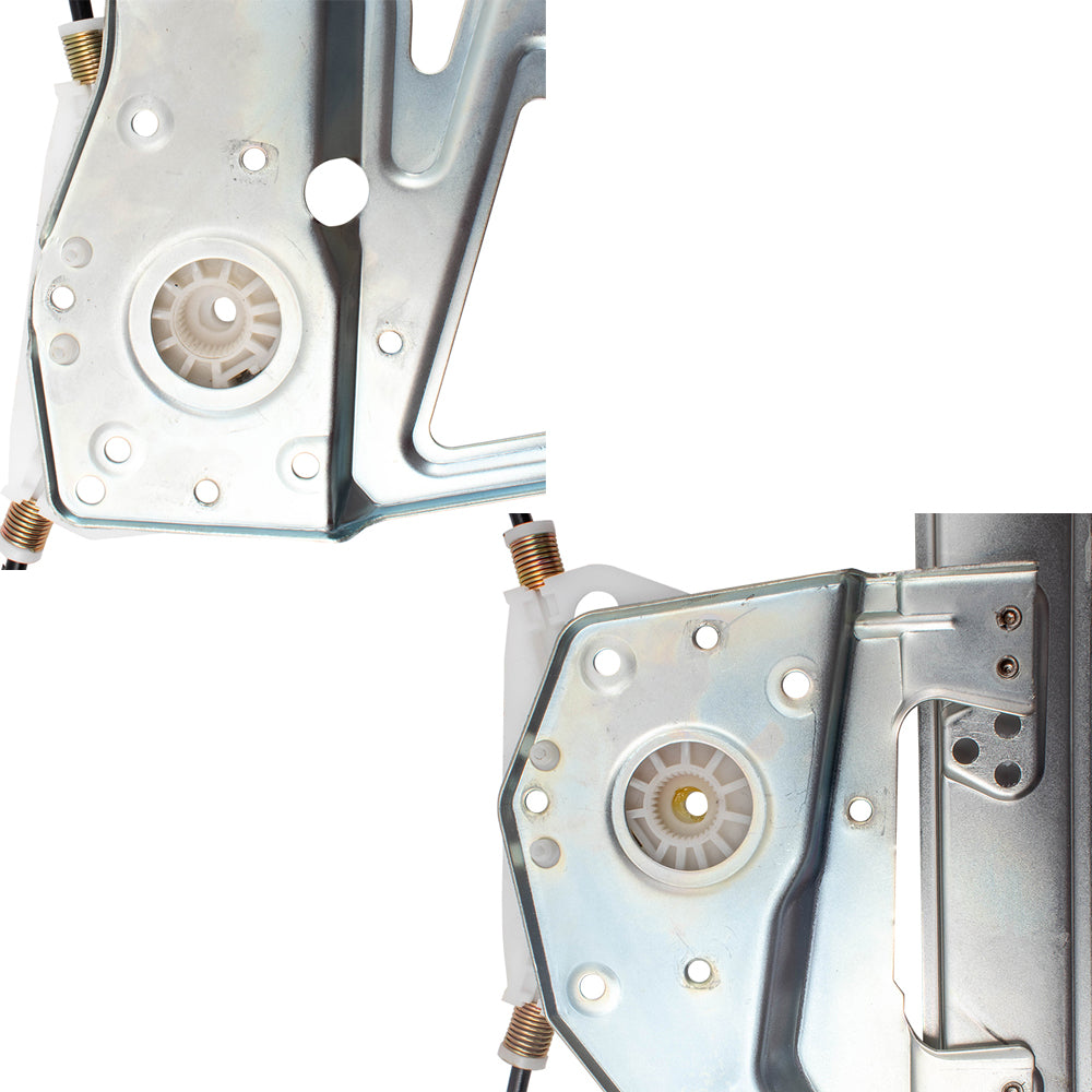 Brock Replacement 4 Pc Set Front and Rear Power Window Regulators without Motors Compatible with 2000-2005 DeVille