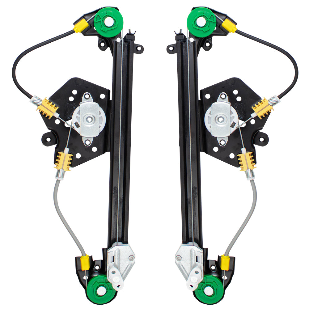 Brock Replacement Driver and Passenger Set Rear Power Window Regulators without Motors Compatible with 97-03 Malibu 04-05 Malibu/Classic