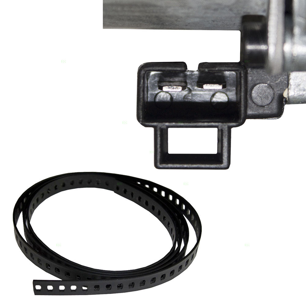 Brock Replacement 2 Pc Set Power Window Regulator Motor & 54" Repair Tape Compatible with 1992 Seville 20591996 22143945