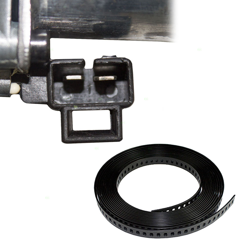 Brock Replacement Set Power Window Regulator Motor with 54" Black Plastic Repair Tape Compatible with 81-90 Regal Lumina Cutlass Supreme Grand Prix