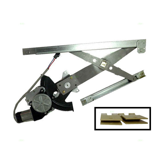 Brock Replacement Driver Front Power Window Regulator with Motor and 2 Window Sash Connectors Compatible with 1992-1998 Grand Am Sedan 16621659