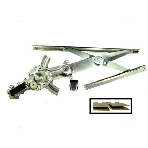 Brock Replacement Driver Front Power Window Regulator with Motor and 2 Window Sash Connectors Clips Compatible with 92-98 Skylark Grand Am Achieva Coupe 16636617 22541970