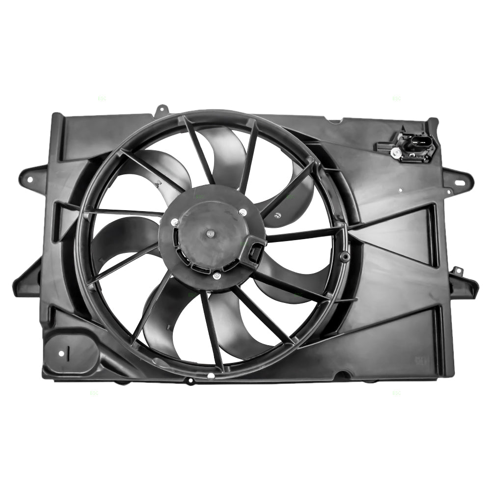 Brock Replacement Radiator Cooling Fan Motor Assembly Compatible with 2010-2017 Equinox Terrain & 2013-2017 Terrain Denali 2.4L 25952785 25952813 25952782