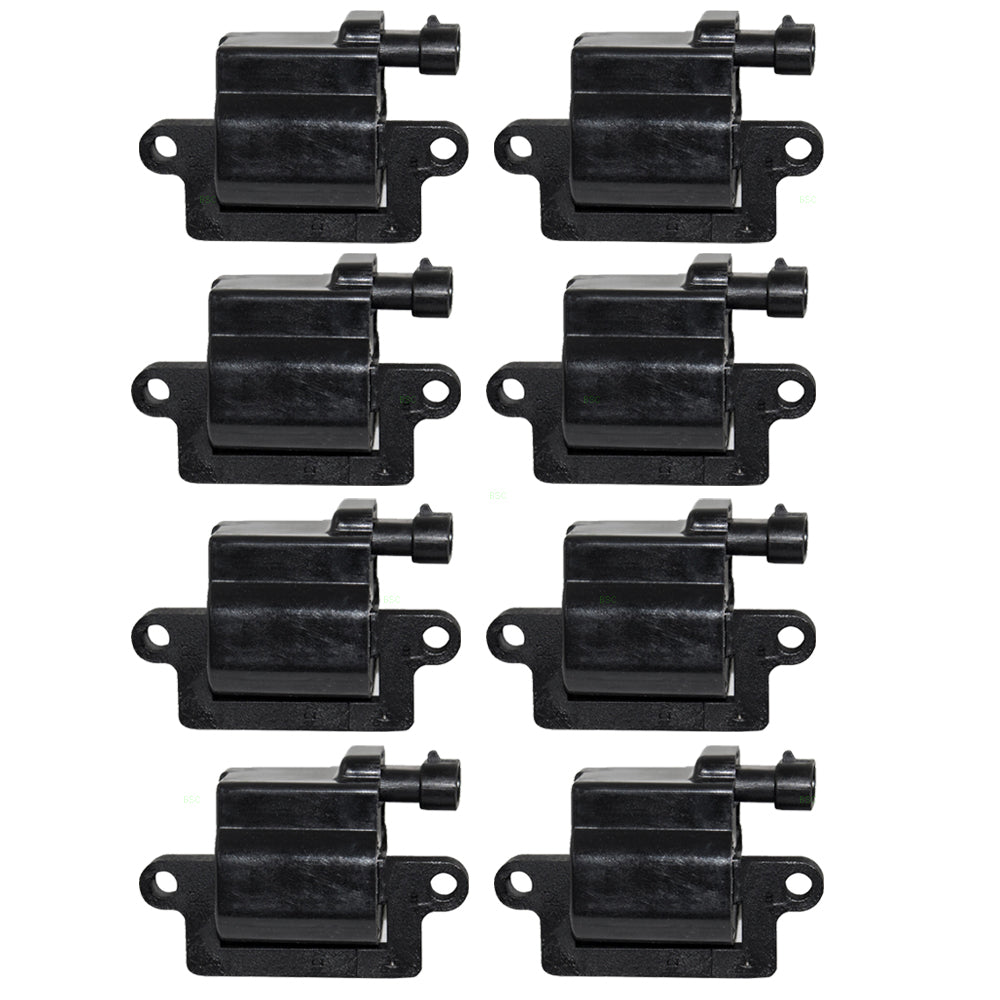 Brock Replacement 8 Pc Square Ignition Coils Compatible with 1999-2007 Silverado Sierra & Denali Pickup Truck 2000-2006 Tahoe Yukon & XL 8 Cyl