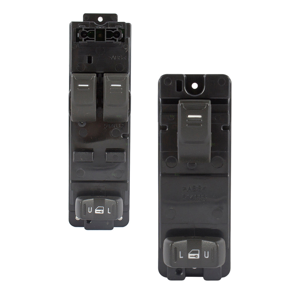 Brock Replacement Front Set of Drivers Power Window Lock Master Switch & Passengers Power Window Switch Compatible with 04-14 Colorado Canyon + 06-08 Pickup