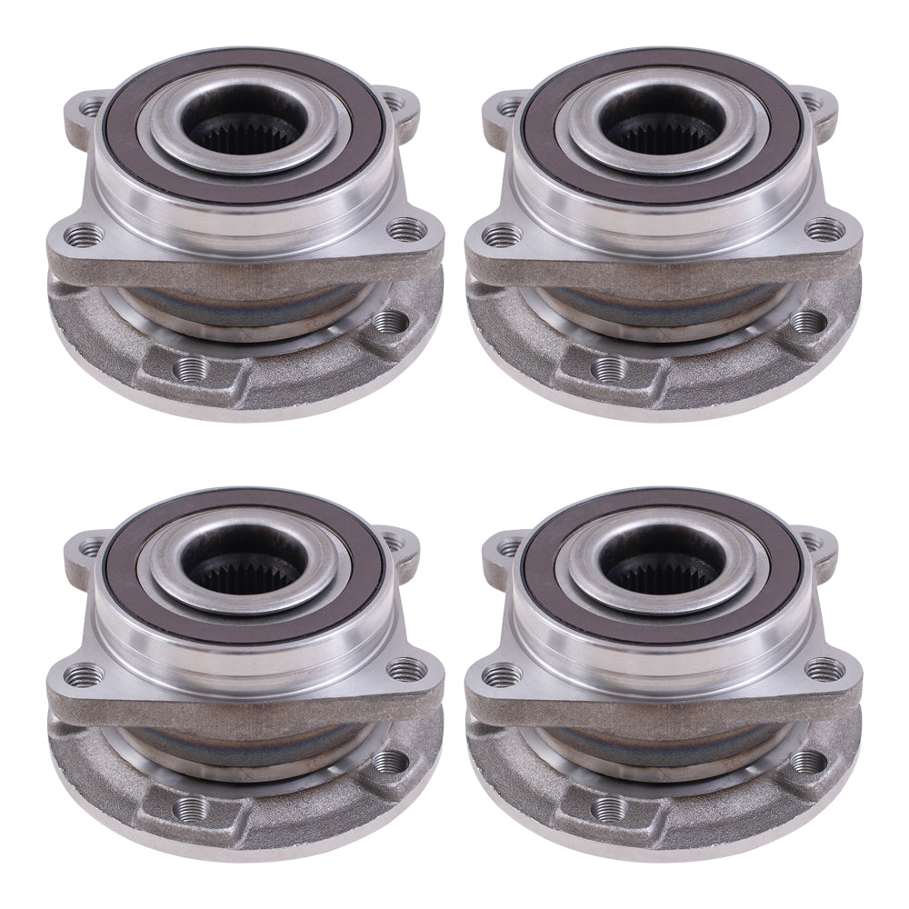 Brock Replacement Front and Rear Set Hub Bearing Assemblies Compatible with 2014-2020 Cherokee w/ Off Road Package