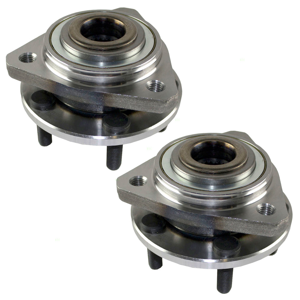 Brock Replacement Pair Set Front Wheel Hub Bearings Compatible with Sebring Stratus Cirrus Breeze 4593462AA