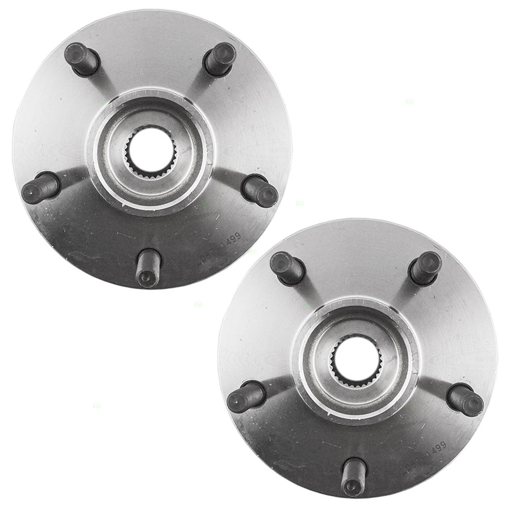Brock Replacement Pair Set Front Wheel Hubs and Bearings Compatible with 1999-2004 Grand Cherokee 52098679