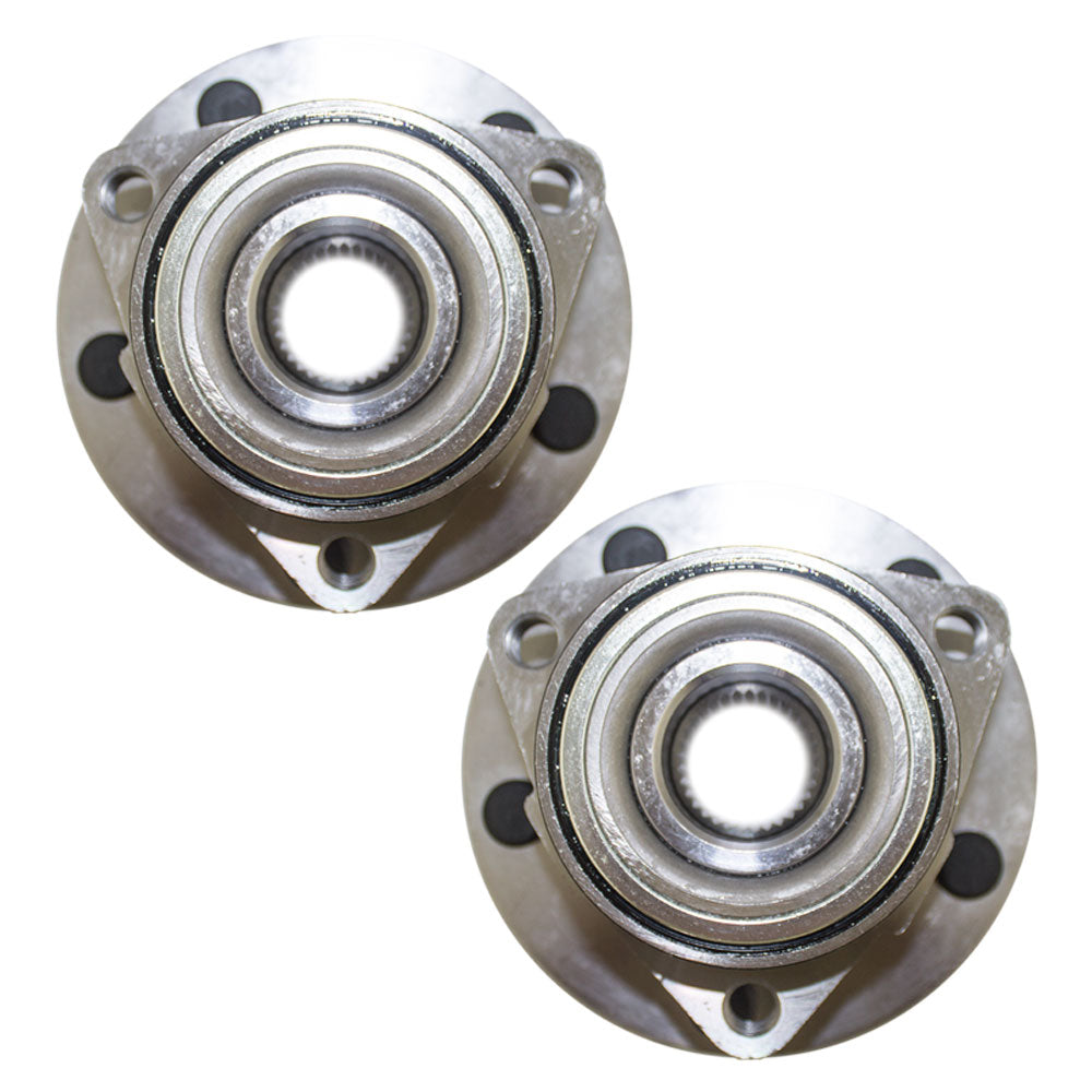 Brock Replacement Pair Set Front Wheel Hubs with Bearings Compatible with 1994-1996 1500 1997-1999 1500 Pickup Truck 4WD Rear-Wheel ABS 52008220