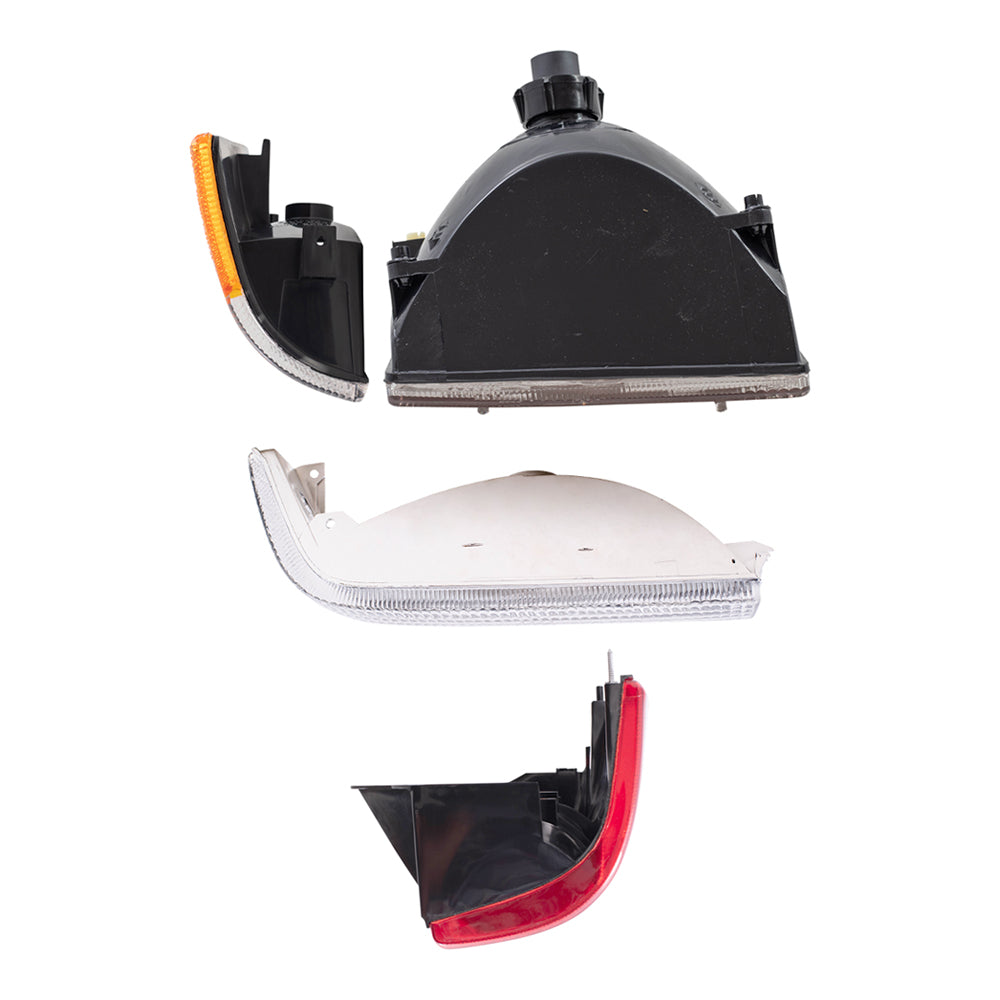 Brock Replacement Driver and Passenger Side Headlights, Side Marker Lights, Park Signal Marker Lights and Tail Lights 8 Piece Set Compatible with 1993-1996 Grand Cherokee