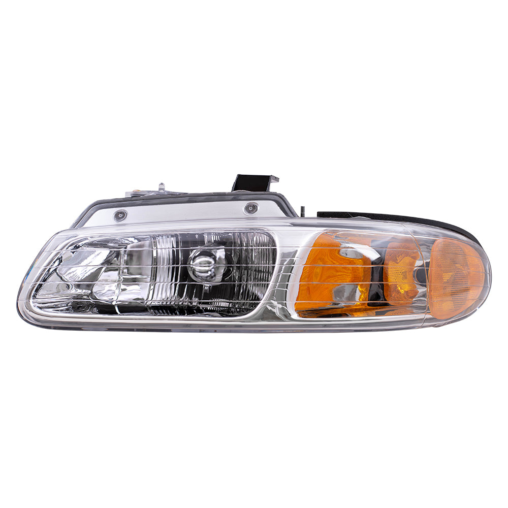 Brock Replacement Driver Headlight Compatible with 1996-2000 Caravan Town & Country Voyager Van without Quad Lamps 4857150AB
