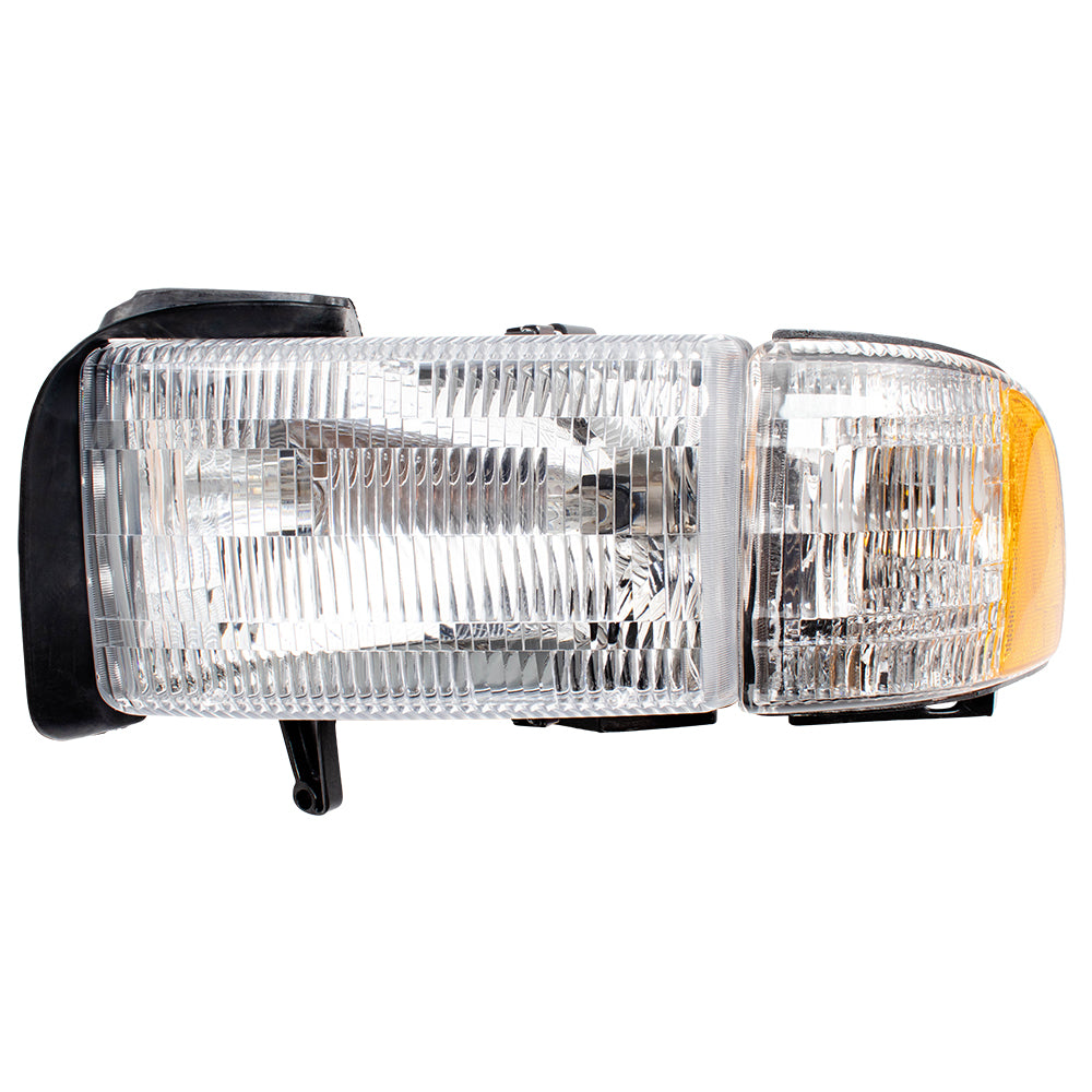 Brock Aftermarket Replacement Driver Left Halogen Combination Headlight and Corner Light Assembly