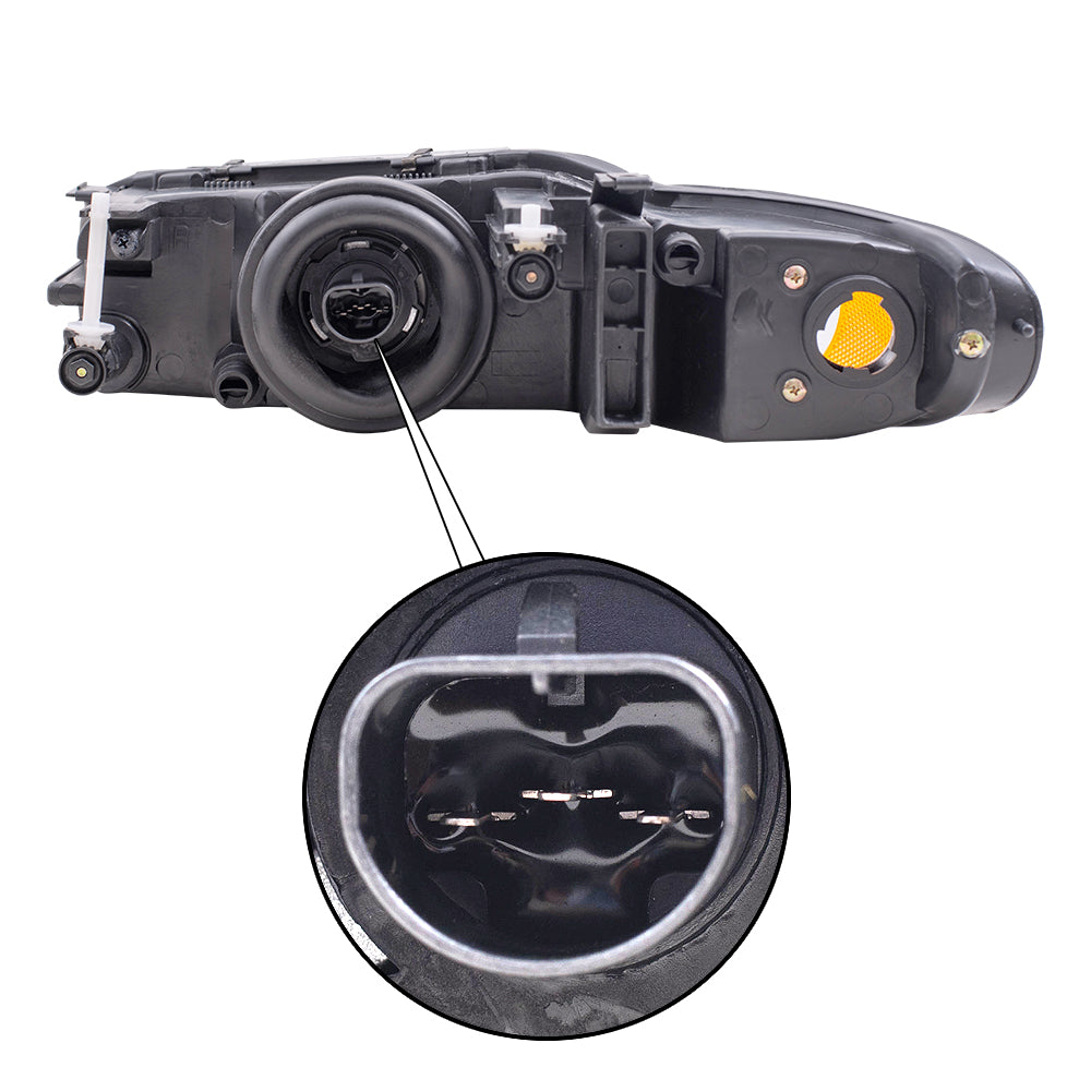 Brock Replacement Set Driver and Passenger Headlights Compatible with 1996-2000 Sebring Convertible 5263987AB 5263986AB