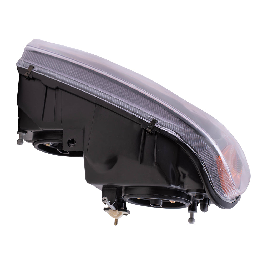 Brock Replacement Passenger Headlight with Smoked Bezel and Amber Park Lamp Compatible with 1999-2004 Grand Cherokee 5103400AA