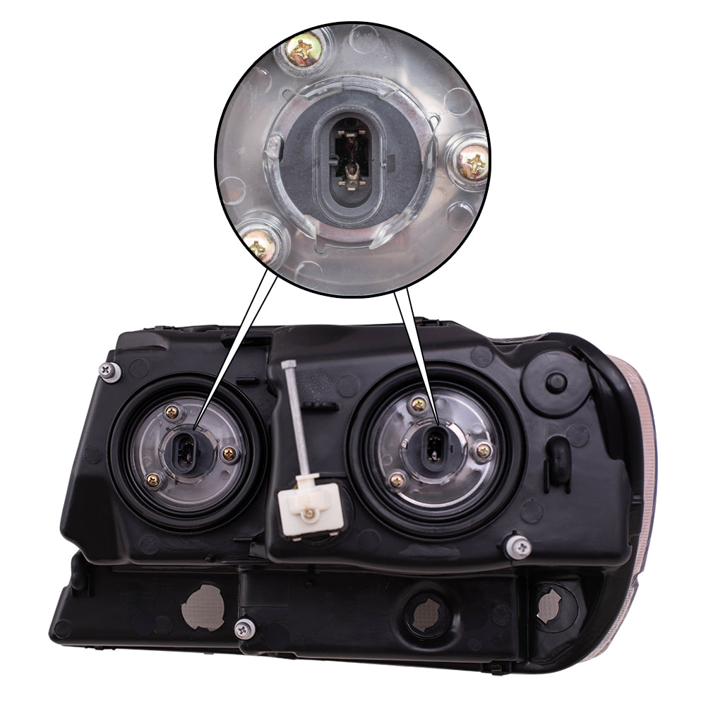 Brock Replacement Passenger Halogen Headlight Chrome Bezel Clear Park Lamp Compatible with 1999-2004 Grand Cherokee 55155552AI