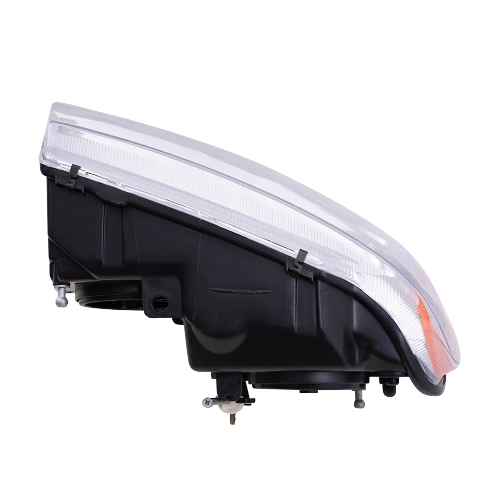 Brock Replacement Passenger Halogen Headlight Chrome Bezel Clear Park Lamp Compatible with 1999-2004 Grand Cherokee 55155552AI