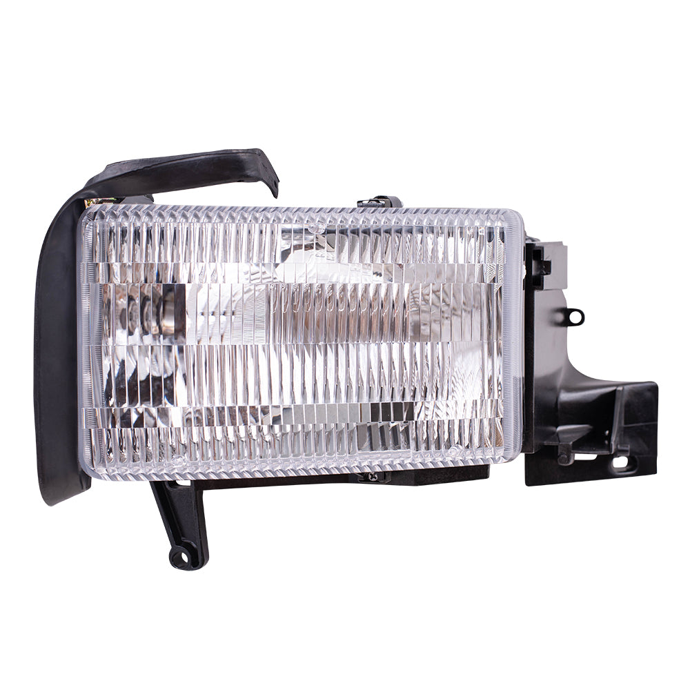 Brock Replacement Driver Halogen Headlight Compatible with 1994-2002 Pickup Truck 55076749AO 55076749AD
