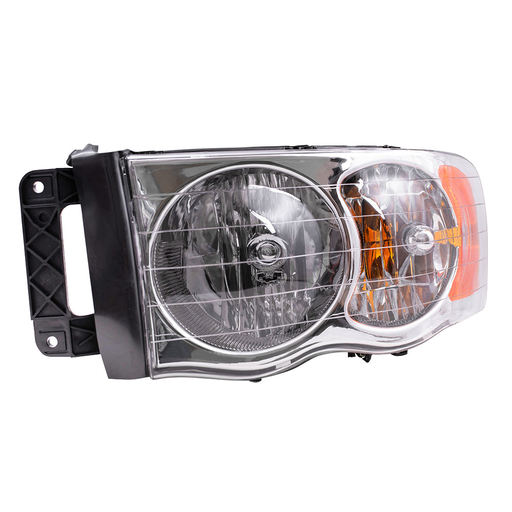 Brock Replacement Driver Halogen Headlight Compatible with 2002-2005 1500 Pickup Truck 55077121AF