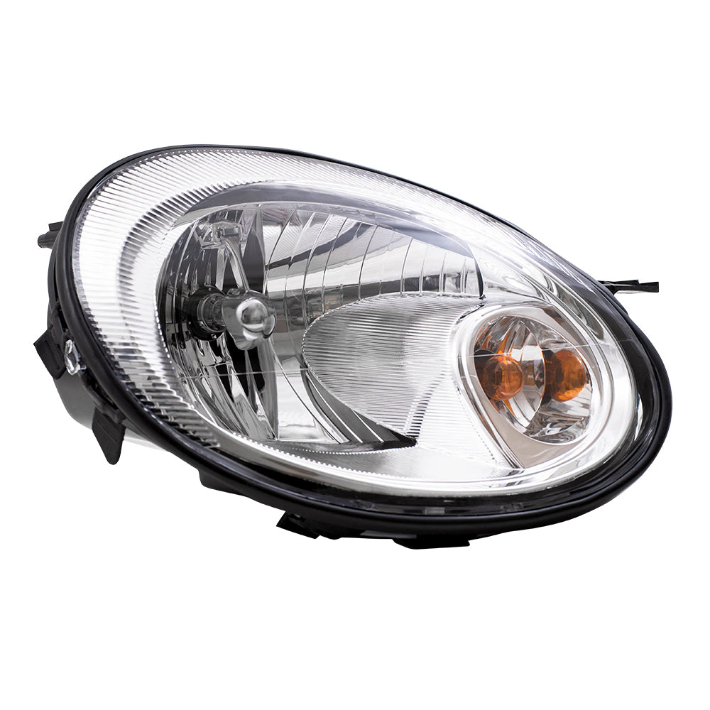 Brock Replacement Passenger Headlight with Chrome Bezels Compatible with 2003-2005 Neon 5303550AI