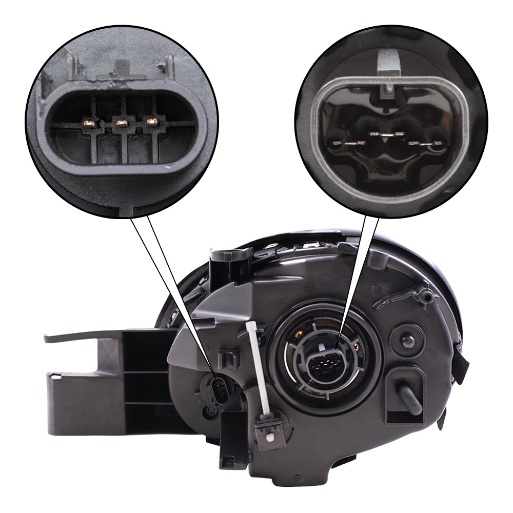 Brock Replacement Passenger Headlight with Chrome Bezels Compatible with 2003-2005 Neon 5303550AI
