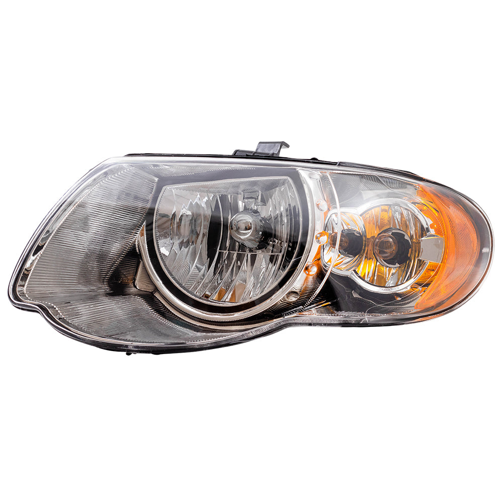 Brock Replacement Driver Halogen Headlight Compatible with 2005-2007 Town & Country Van with 119" Wheel Base 4857991AD