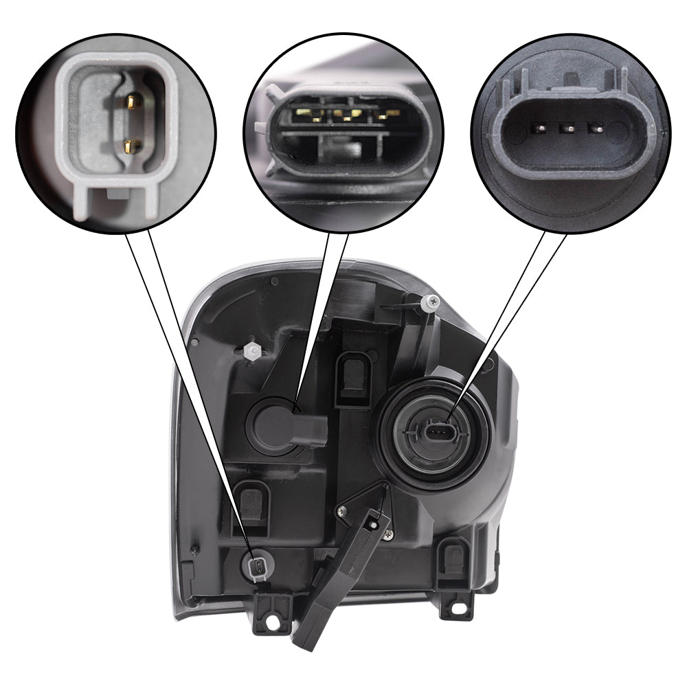 Brock Replacement Driver Halogen Headlight Compatible with 2004-2005 Durango 55077721AD