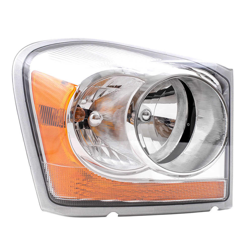 Brock Replacement Passenger Halogen Headlight Compatible with 2004-2005 Durango 55077720AD