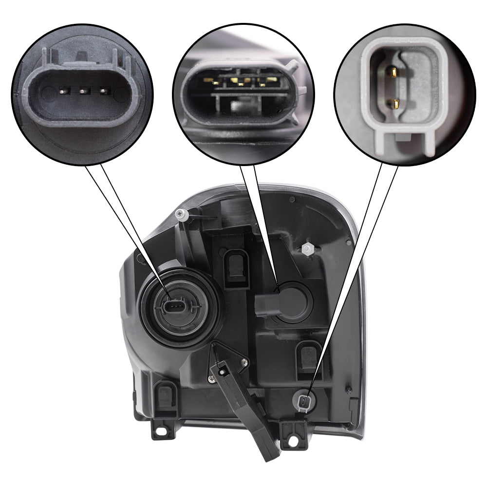Brock Replacement Passenger Halogen Headlight Compatible with 2004-2005 Durango 55077720AD