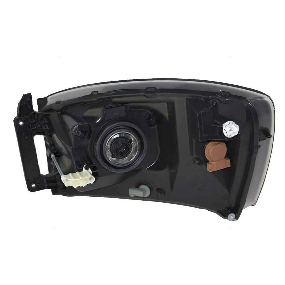 Brock Replacement Passenger Headlight with Black Bezel Compatible with 2006 1500 Pickup Truck 55372814AB