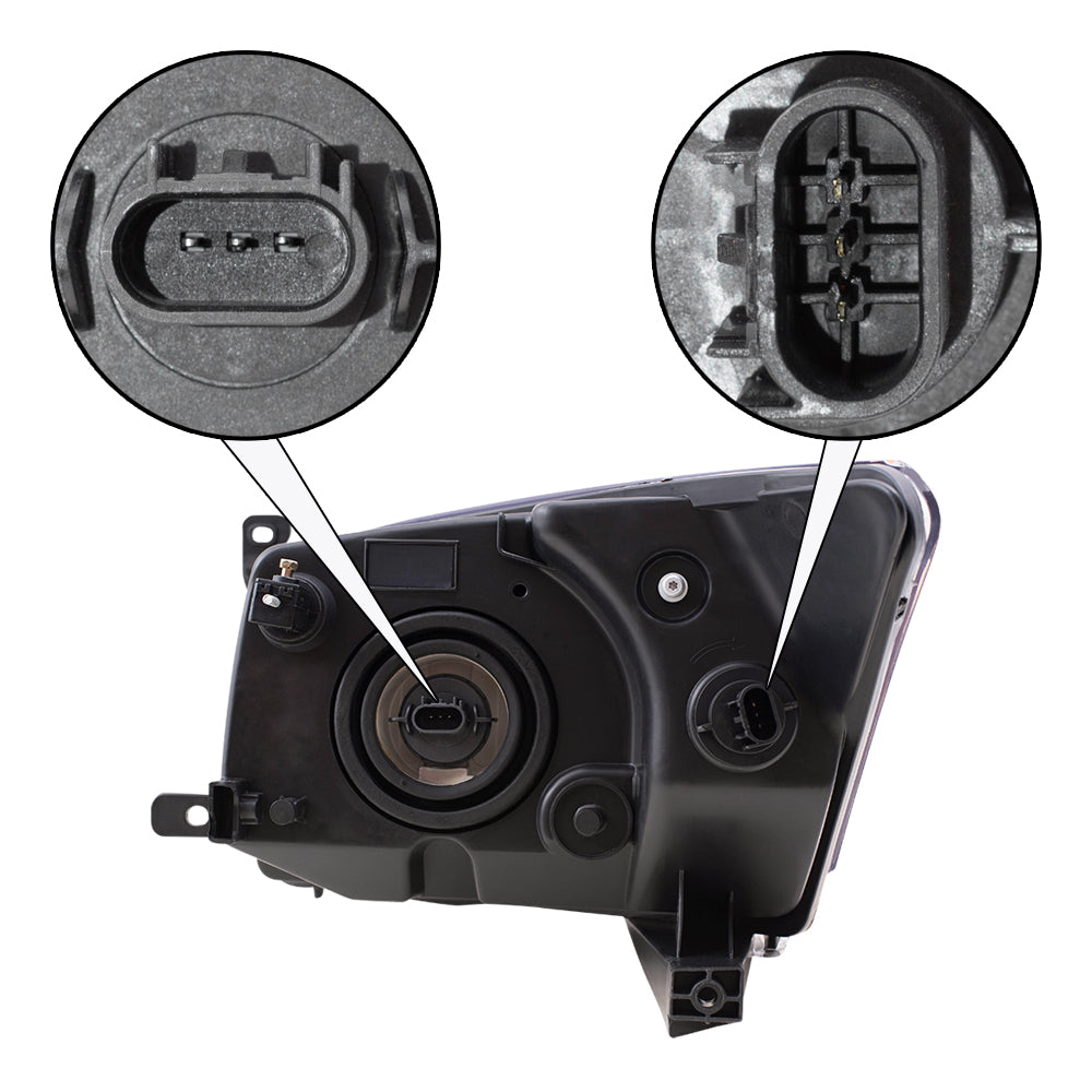Brock Replacement Set Driver and Passenger Headlights Compatible with 2007-2012 Caliber 5303739AJ 5303738AJ