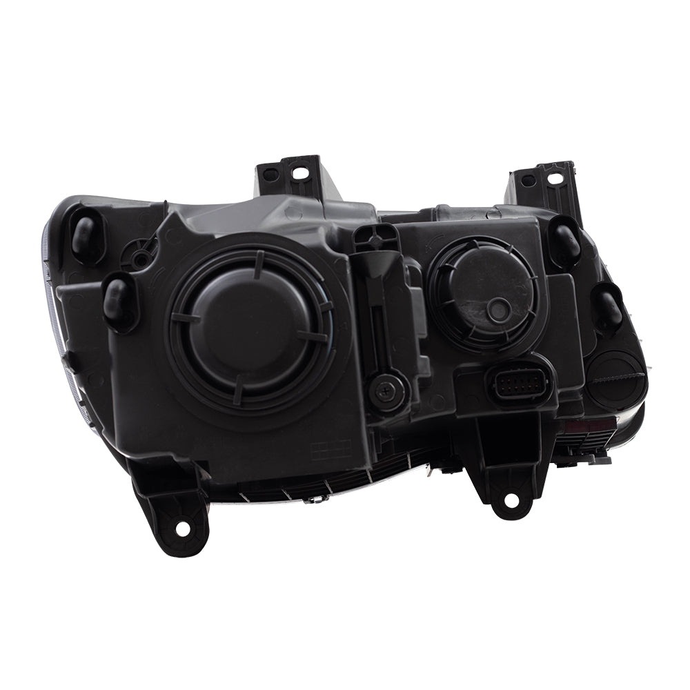 Brock Replacement Driver Halogen Headlight with Black Bezel Compatible with 2015-2017 300 Sedan