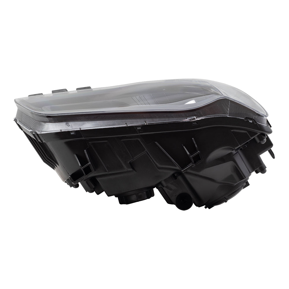 Brock Replacement Passenger Halogen Headlight with Black Bezel Compatible with 2015-2017 300 Sedan