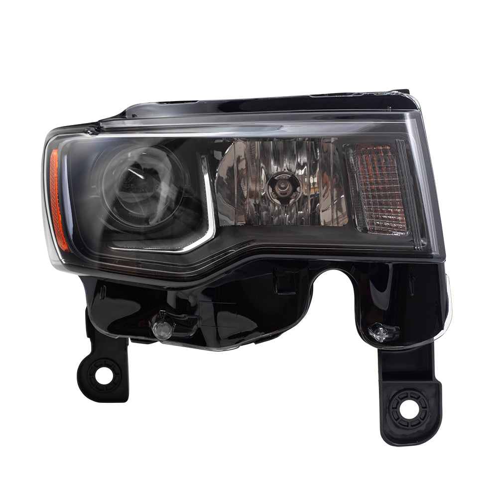 Brock Replacement Set Driver and Passenger Halogen Headlights with Black Bezel Compatible with 2017-2021 Jeep Grand Cherokee