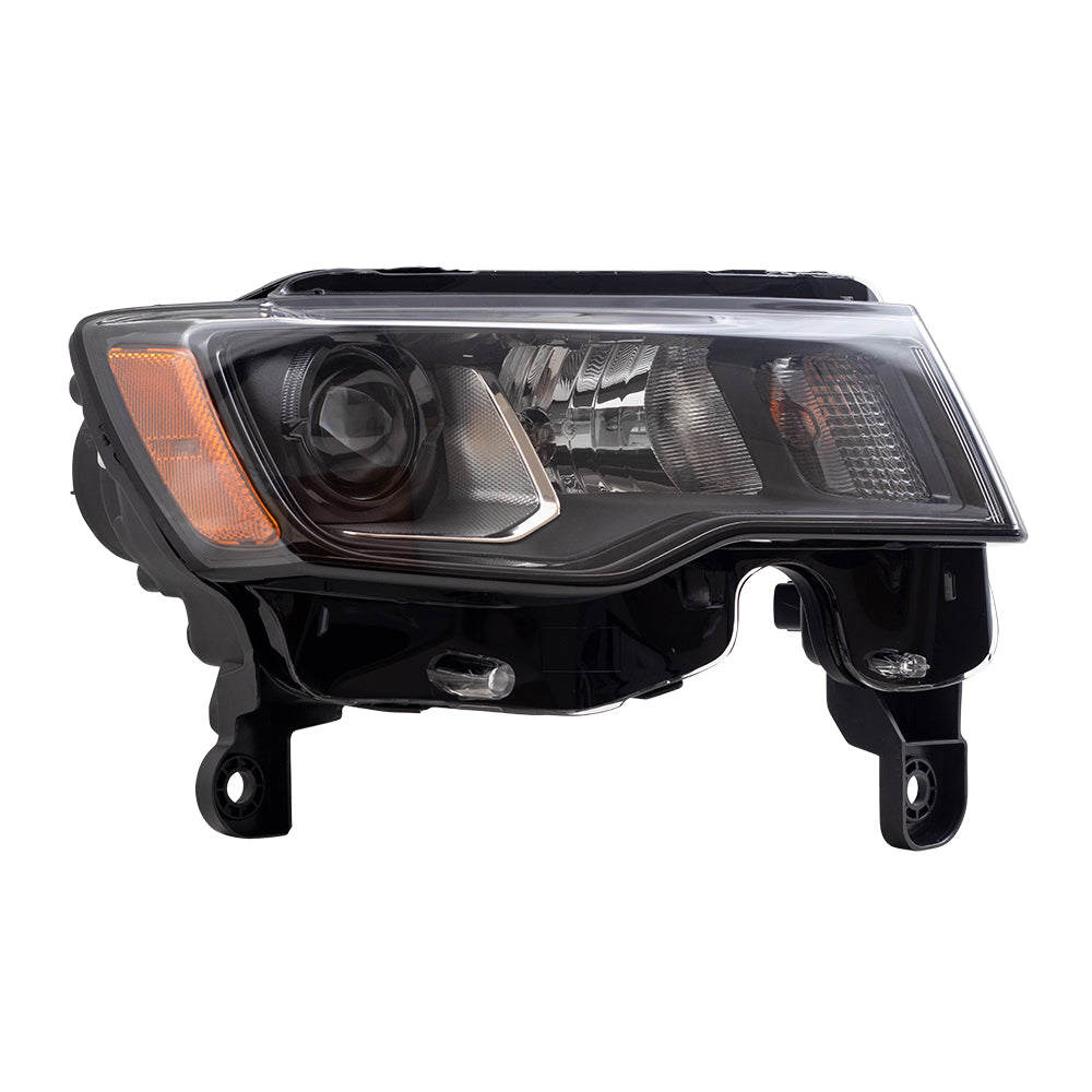 Brock Replacement Set Driver and Passenger Halogen Headlights with Black Bezel Compatible with 2017-2021 Jeep Grand Cherokee