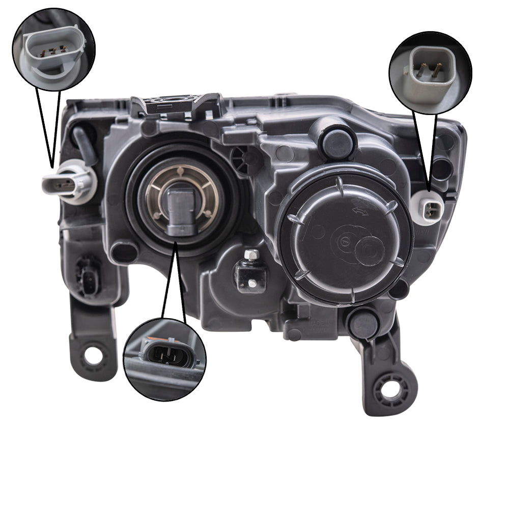 CAPA Headlight for 2017-2021 Grand Cherokee w/ Black Bezel for 2022 Grand Cherokee WK 68266646AF Right CH2503309