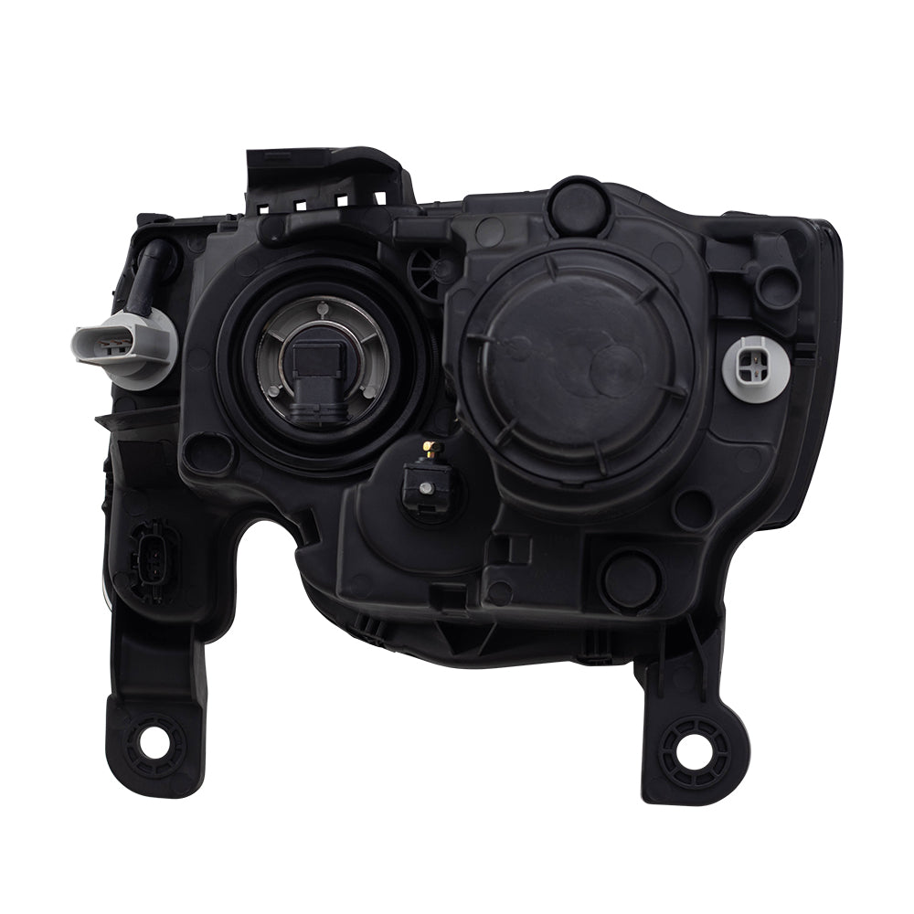Brock Replacement Passenger Halogen Headlight with Black Bezel Compatible with 2017-2021 Jeep Grand Cherokee