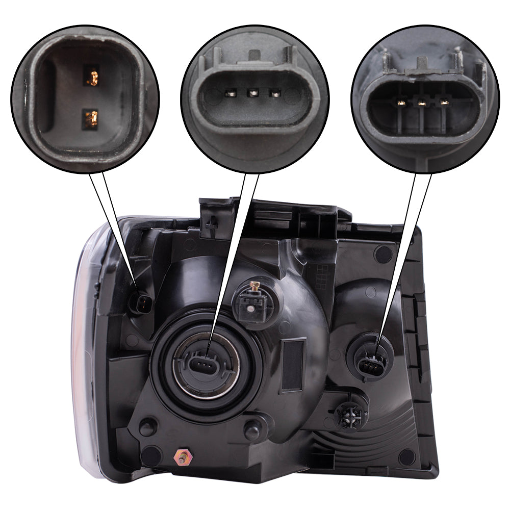 Brock Replacement Driver Headlight Compatible with 2007-2009 Durango 55078017AI