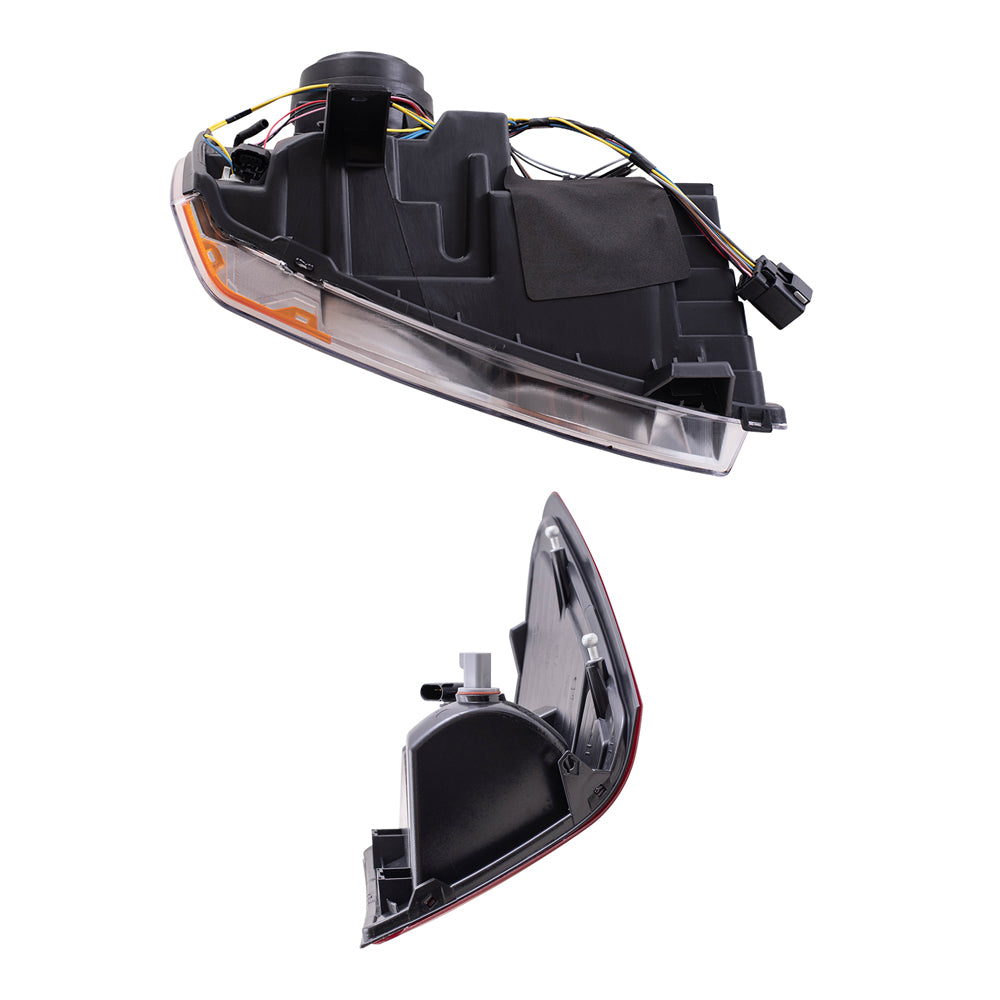 Brock Replacement Driver and Passenger Side HID Combination Headlight Assemblies and Tail Light Assemblies 4 Piece Set Compatible with 2008-2010 Grand Cherokee