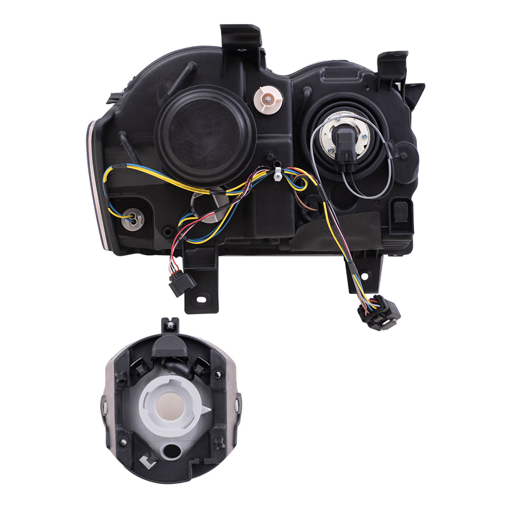 Brock Replacement Driver and Passenger Side HID Combination Headlight Assemblies and Fog Light Assemblies 4 Piece Set Compatible with 2008-2010 Grand Cherokee