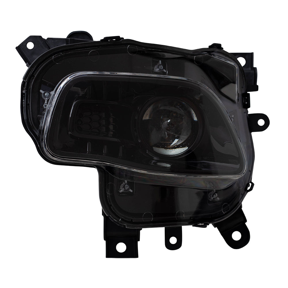 Brock Replacement Driver Halogen Headlight Lens Black Trim Compatible with 2014-2018 Cherokee 68102847AE