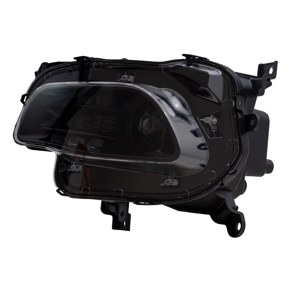 Brock Replacement Driver Halogen Headlight Lens Black Trim Compatible with 2014-2018 Cherokee 68102847AE